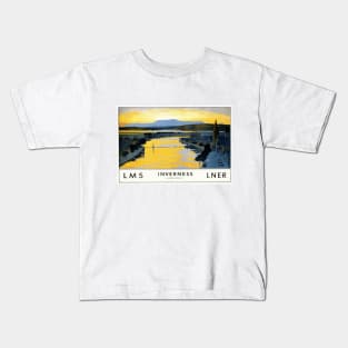 Vintage British Rail Travel Poster: Inverness, Scotland Kids T-Shirt